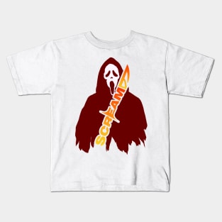 scream VI  (Scream 6)  scary horror movie graphic design by ironpalette Kids T-Shirt